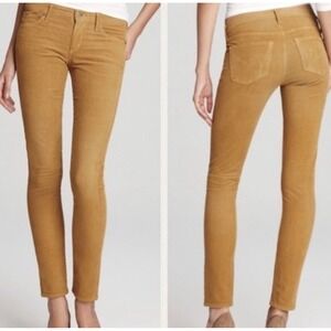 Citizens of Humanity Avedon Low Rise Skinny Velour Pants Mustard 1300B-240‎